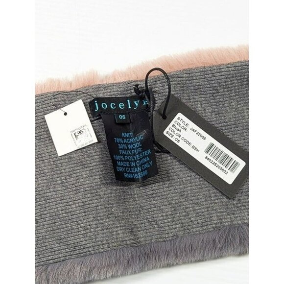 Jocelyn Women's Striped Faux Fur Scarf Blush O/S (MSRP $125) - Picture 4 of 4
